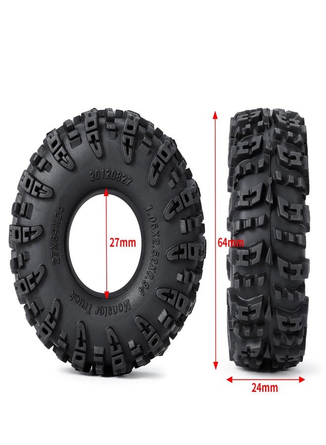 Zolikar 4PCS 1.1 Tires 64MM RC Soft Rubber 1.0" Wheel Tires for 1/18 1/24 RC Crawler TRX4M SCX24 Upgrade(A) - Image 2